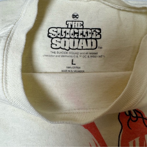 DC The Suicide Squad Harley Quinn Shirt Womens Small Ivory Distressed - Picture 5 of 6